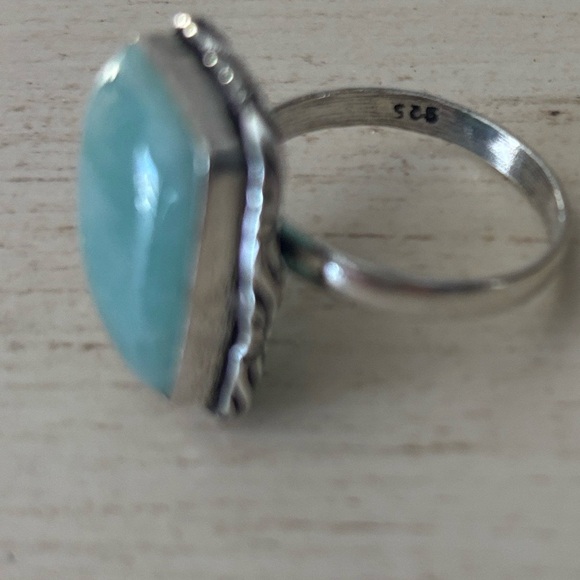 Silver Ring with Green Stone - Picture 3 of 4